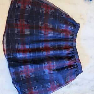 Abercrombie Kids Navy and Burgundy Plaid Skater Skirt